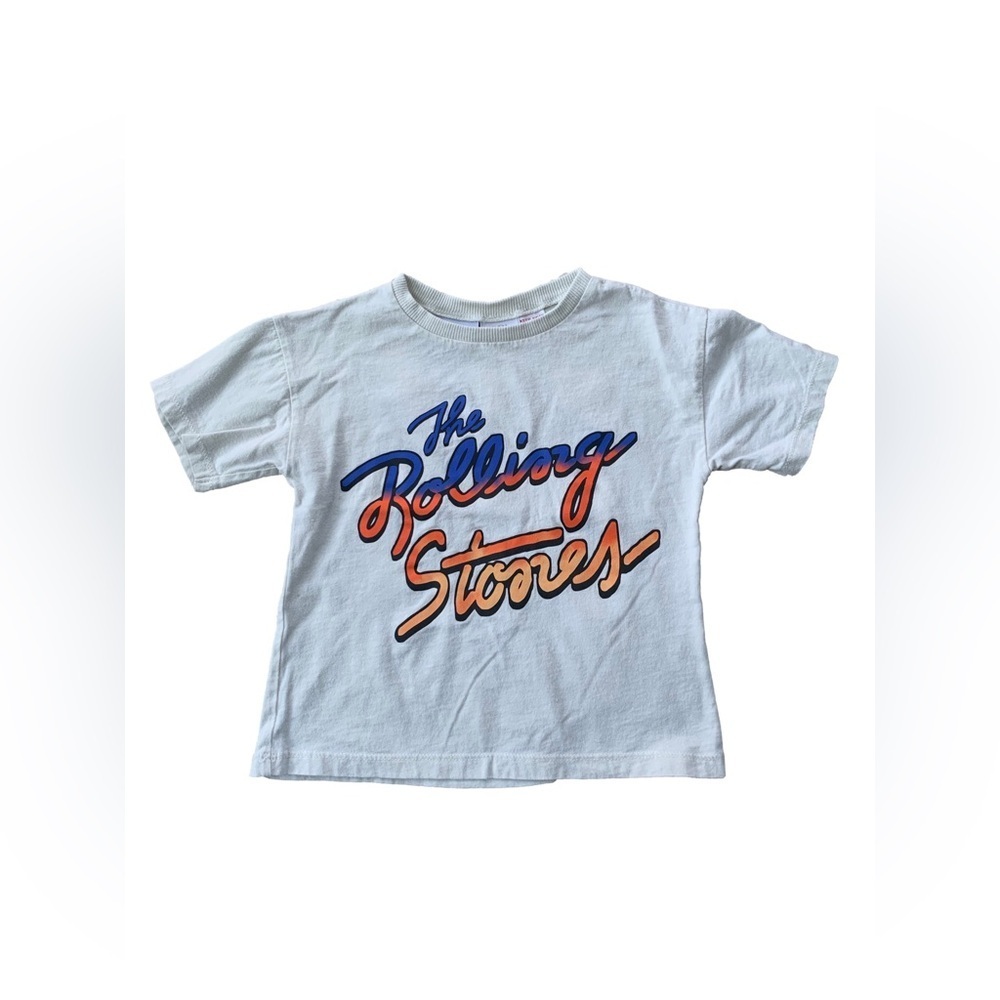 Zara Size 3-4 The Rolling Stones Graphic Band Short Sleeve Tee